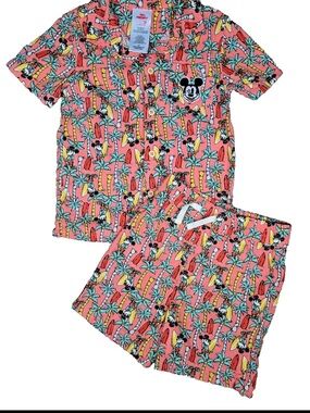 Disney Kids Peach Tropical Mickey Matching Set